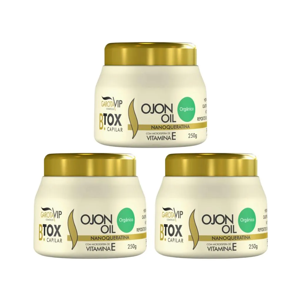 BOTOX GAROTA VIP B.TOX CAPILAR ORGANICO 250G - KIT C/ 3UN