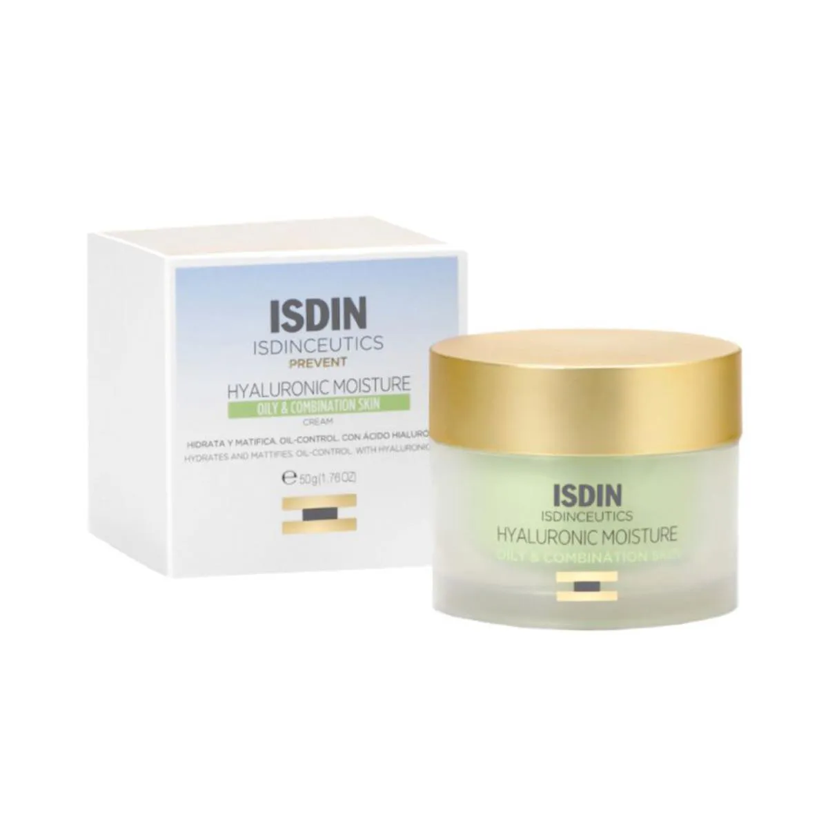  Creme Facial Anti-Idade Isdin Hyaluronic Moisture Pele Mista e Oleosa 50g