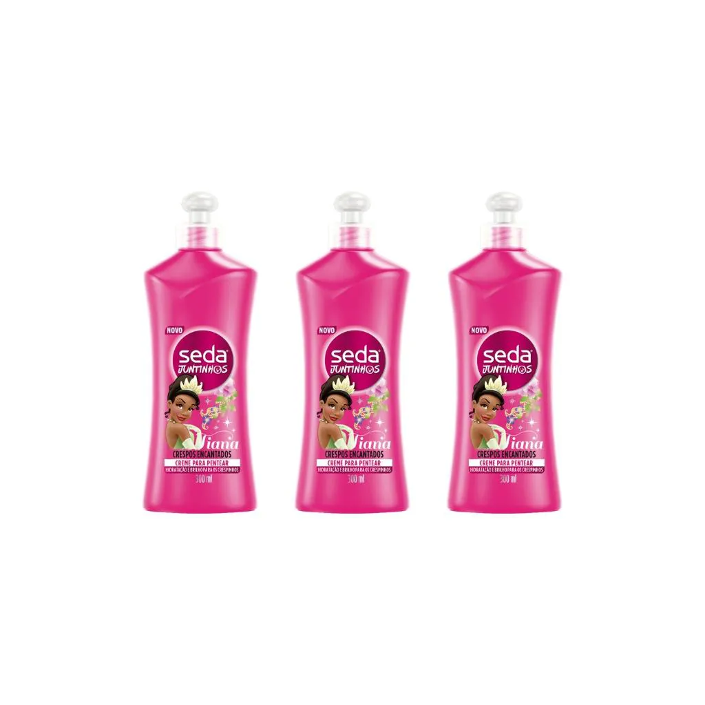 CREME PARA PENTEAR SEDA 300ML JUNTS CRESPOS ENCANT-KIT C/3UN