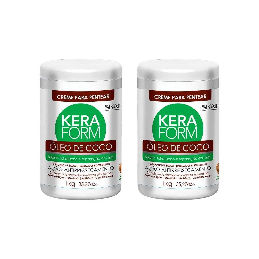 CREME PARA PENTEAR SKAFE KERAFORM 1K OLEO DE COCO-KIT C/2UN