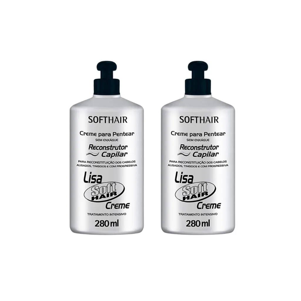 CREME PARA PENTEAR SOFT HAIR 280ML RECONSTRUTOR - KIT C/ 2UN