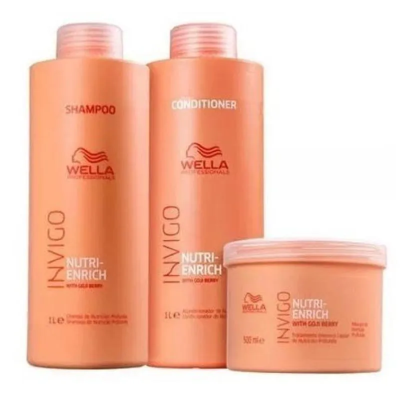 WELLA - NUTRI ENRICH - KIT SHAMPOO 1 L + CONDICIONADOR 1 L + MASCARA 500 ML