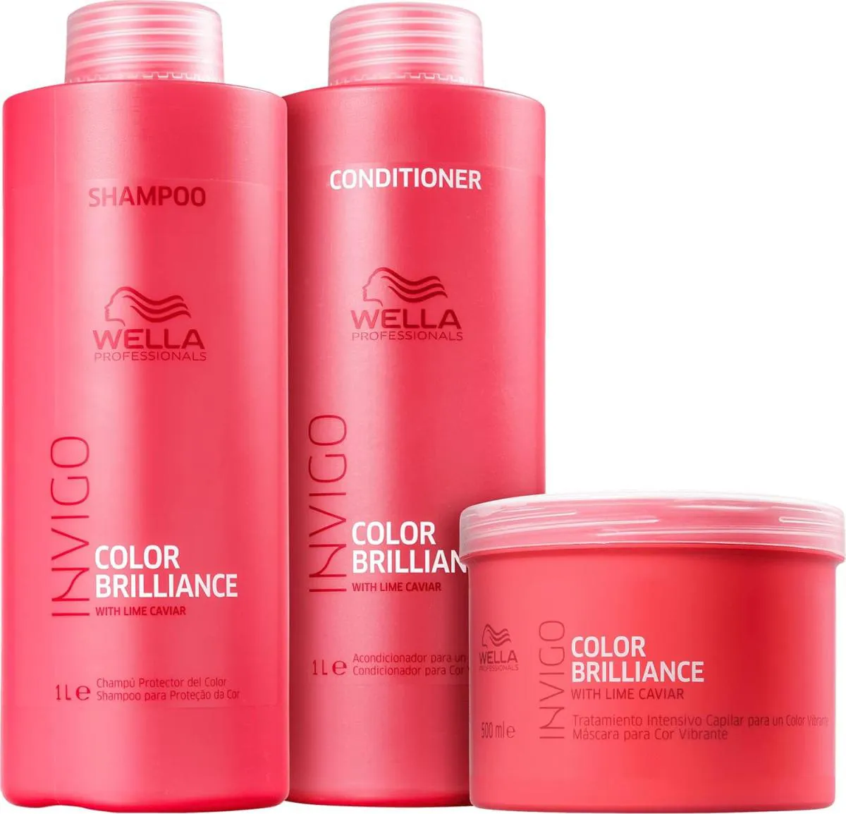 Kit Wella Professional Color Brilliance - Shampoo 1L + Condicionador 1L + Máscara 500ml