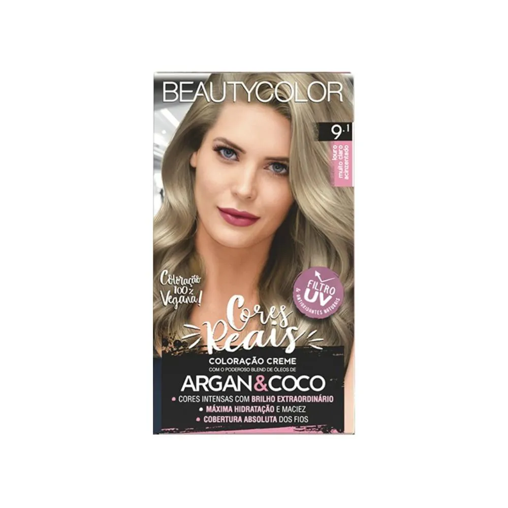 TINTURA BEAUTY COLOR KIT 9.1 LOURO MUITO CLARO ACINZENTADO
