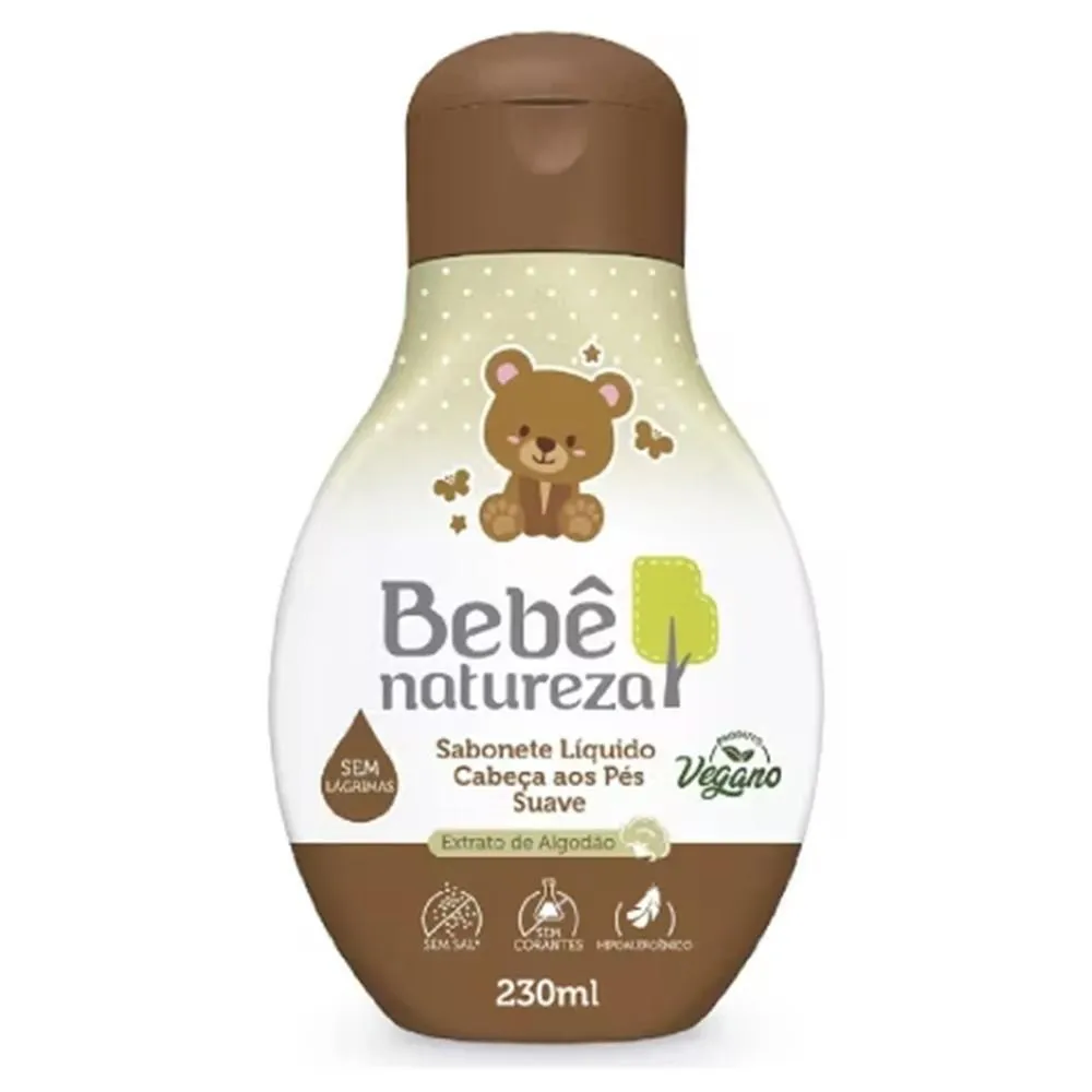 SABONETE LíQUIDO BEBê NATUREZA CABEçA AOS PéS SUAVE 230ML