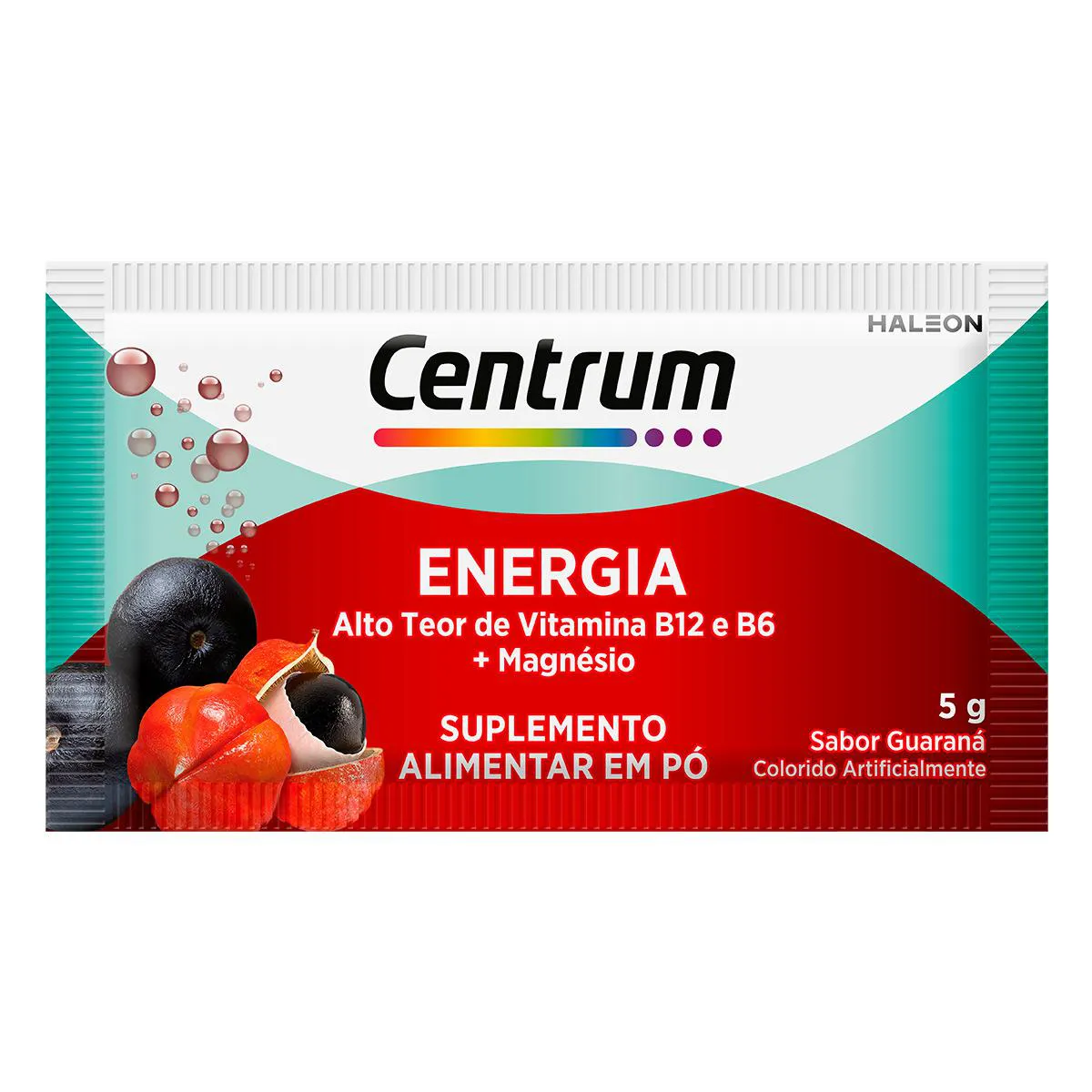 Vitamina C Efervescente em Pó Centrum Energia Vitamina B12 e B6 + Magnésio Guaraná 5g