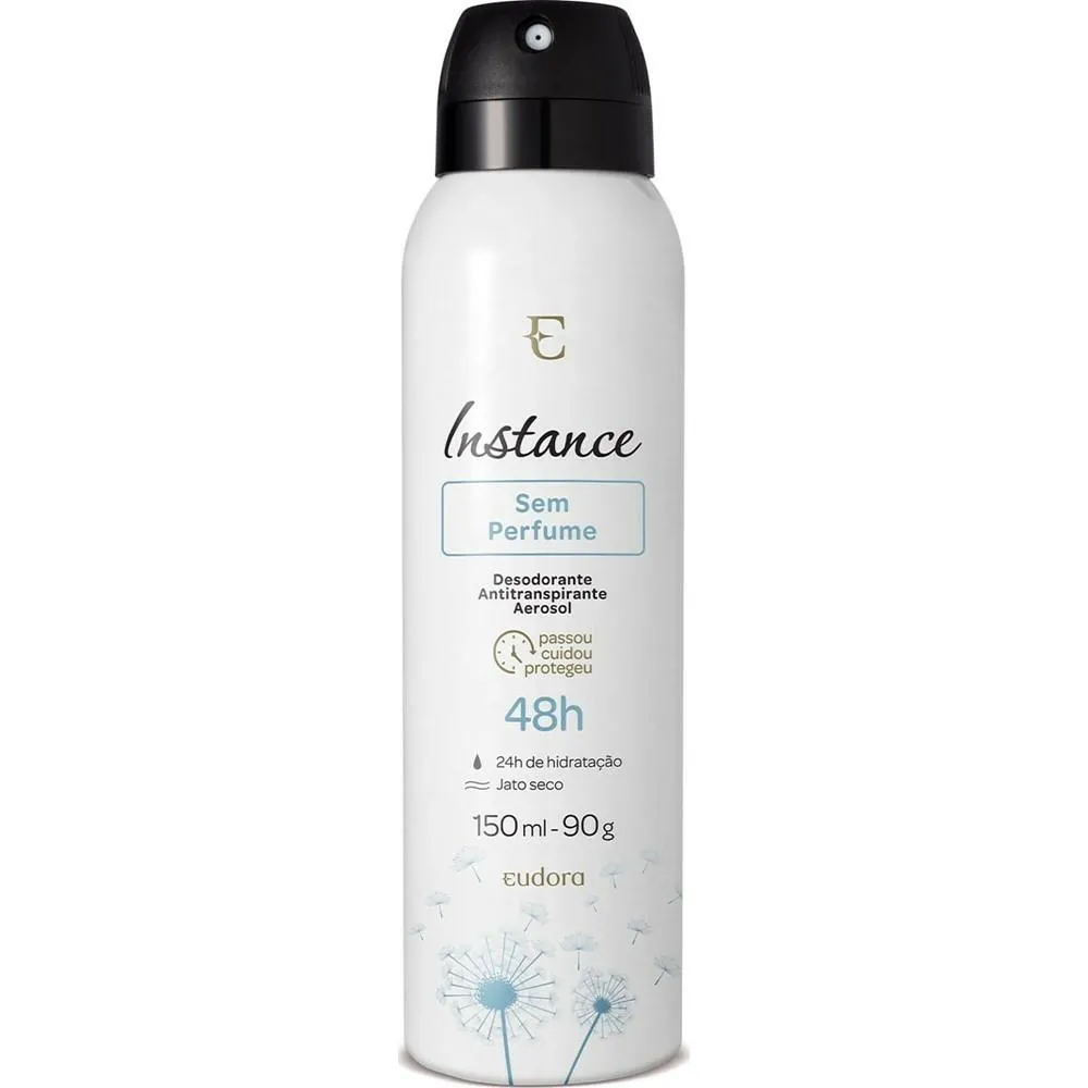 EUDORA DESODORANTE ANTITRANSPIRANTE AEROSSOL SEM CHEIRO INSTANCE 150ML