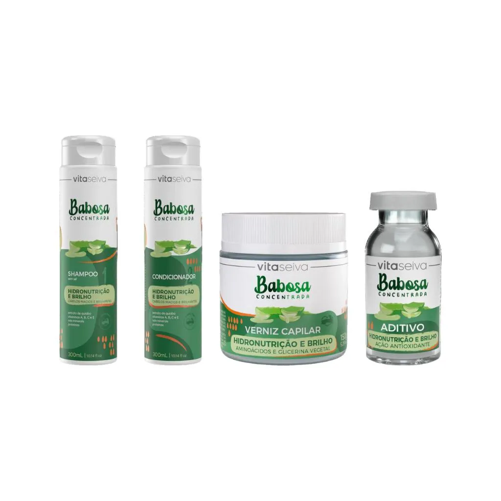 KIT VITA SEIVA BABOSA SHAMPOO+COND+MASCARA+ADITIVO