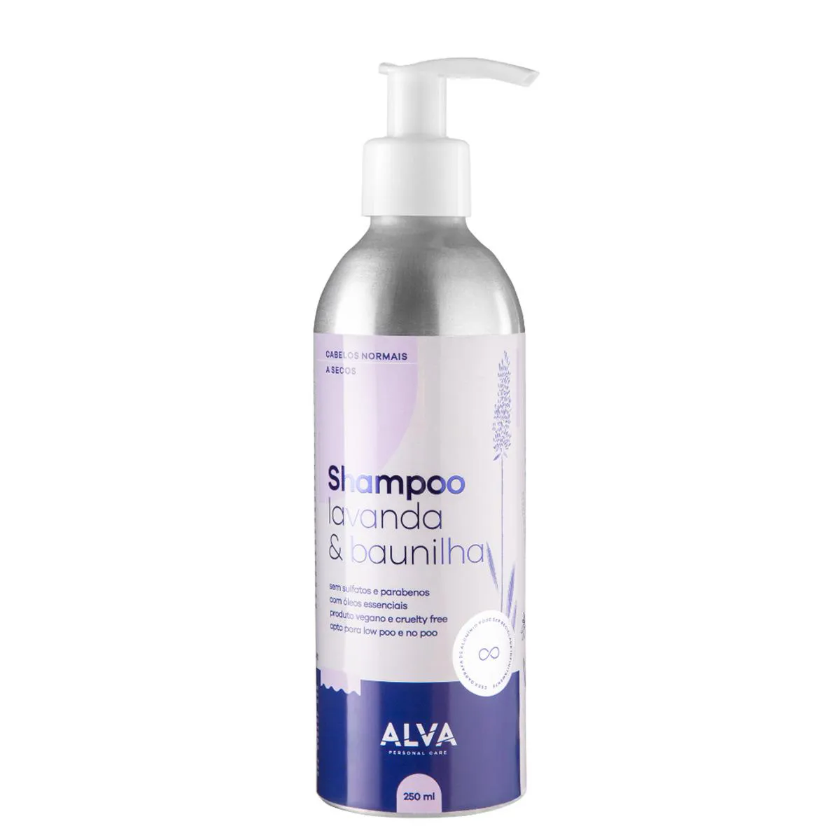 Shampoo Vegano Alva Lavanda e Baunilha Cabelos Normais e Secos 250ml