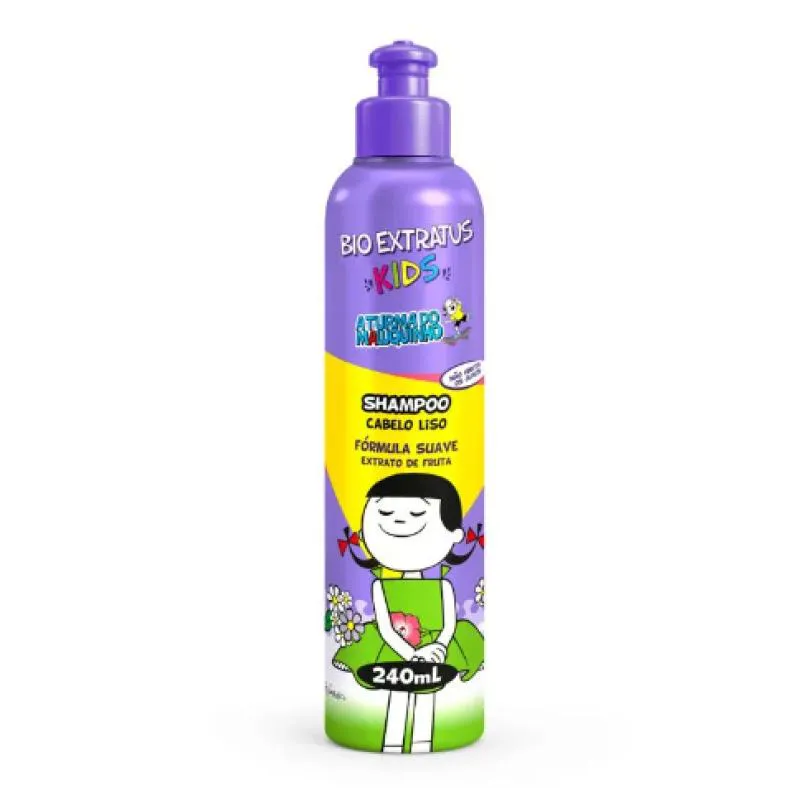 SHAMPOO CABELO LISO KIDS BIO EXTRATUS 240ML A TURMA DO MALUQUINHO