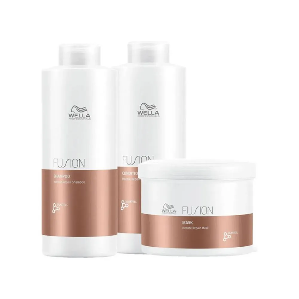 WELLA KIT FUSION TRATAMENT SALON TRIO (3 PRODUTOS)