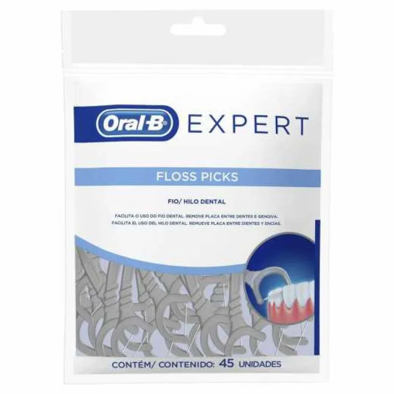 FIO DENTAL COM HASTE ORAL-B EXPERT FLOSS PICKS 45 UNIDADES