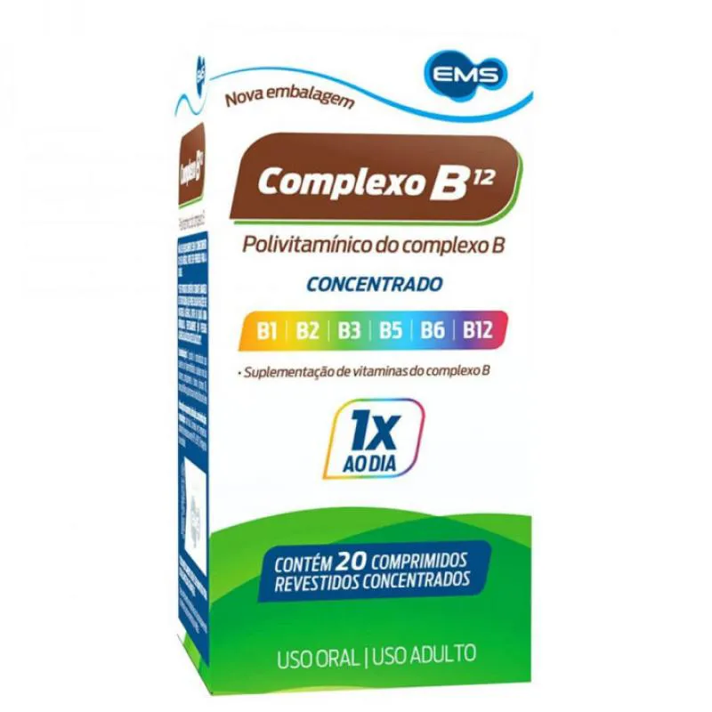 SUPLEMENTO VITAMÍNICO COMPLEXO B12 EMS COM 20 COMPRIMIDOS