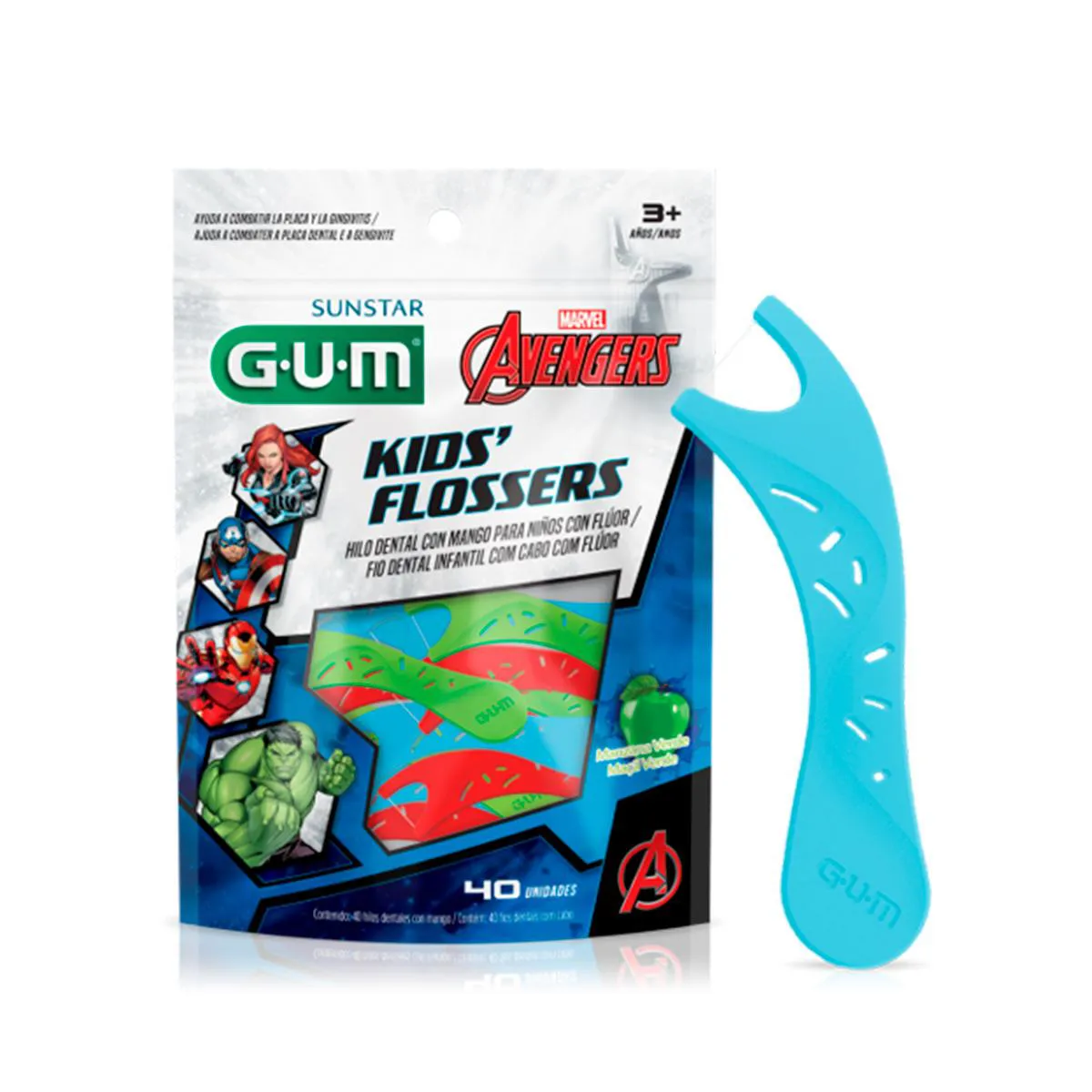 Fio Dental Infantil G.U.M Avengers 40 unidades