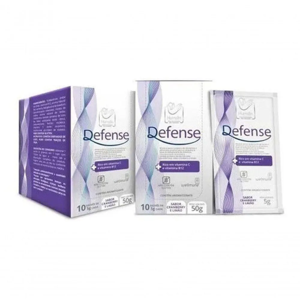 SUPLEMENTO DEFENSE IMUNOESTIMULANTE PARA IMUNIDADE LINHAHUM SABOR CRANBERRY E LIMãO