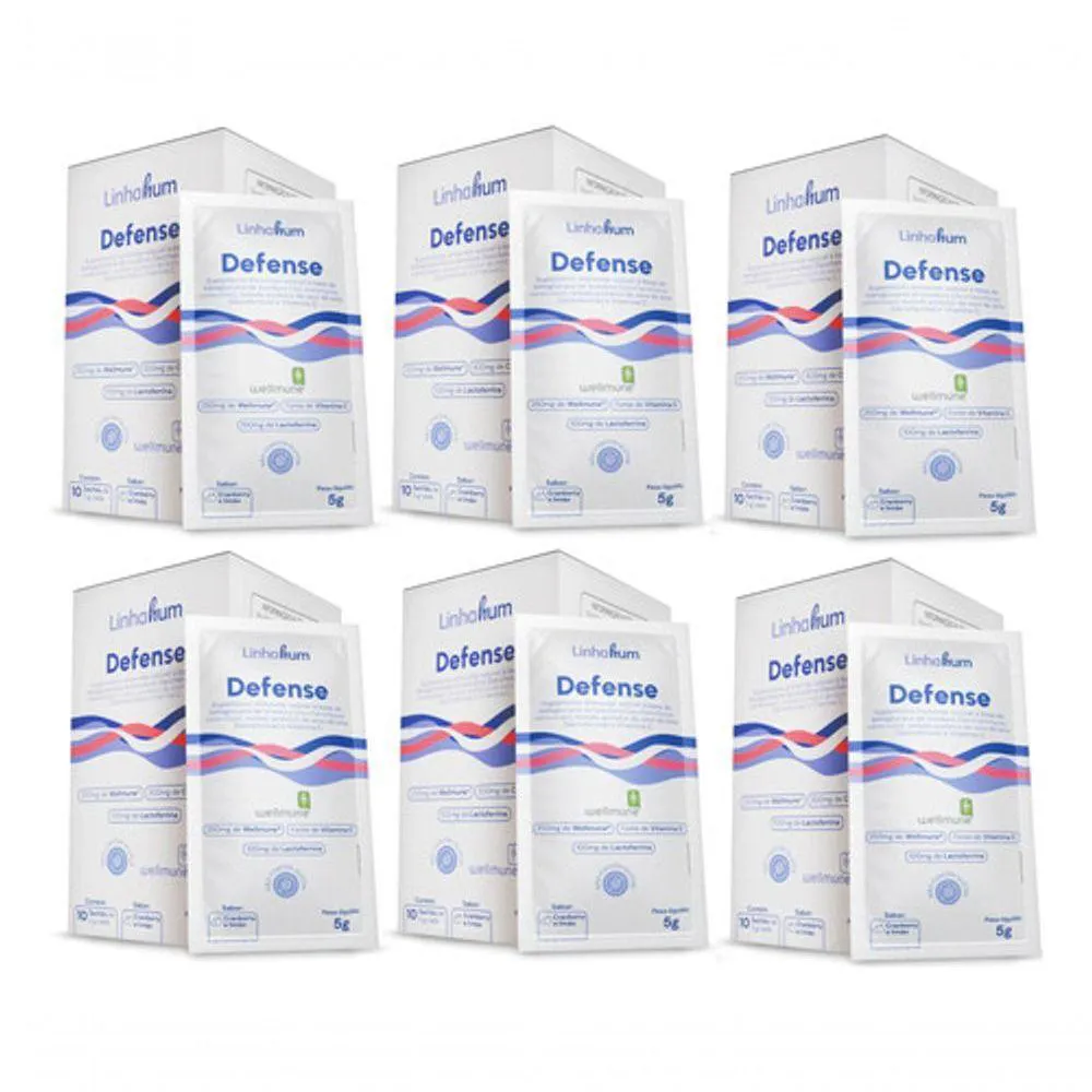 KIT 6 SUPLEMENTO DEFENSE IMUNOESTIMULANTE IMUNIDADE LINHAHUM