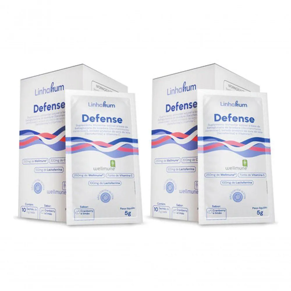 KIT 2 SUPLEMENTO DEFENSE IMUNOESTIMULANTE IMUNIDADE LINHAHUM