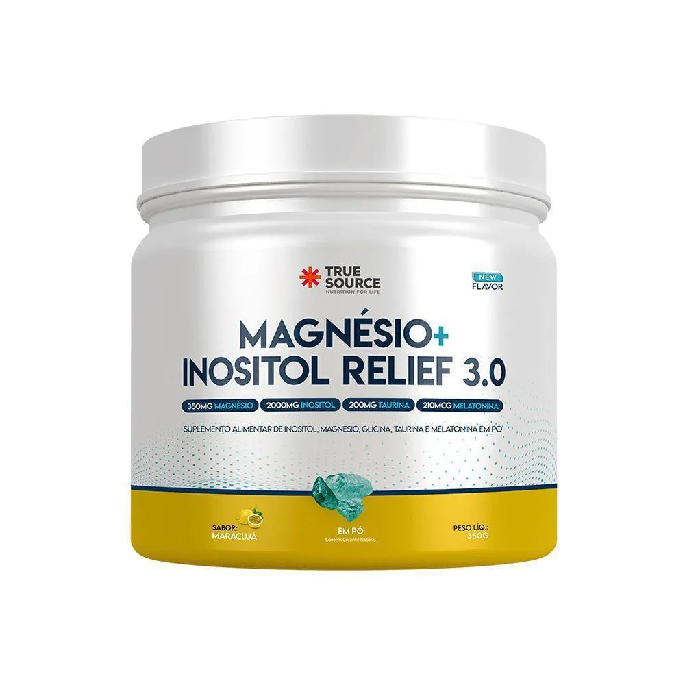 VITAMINAS E MINERAIS MAGNESIO + INOSITOL RELIEF 3.0 350G MARACUJA TRUE SOURCE