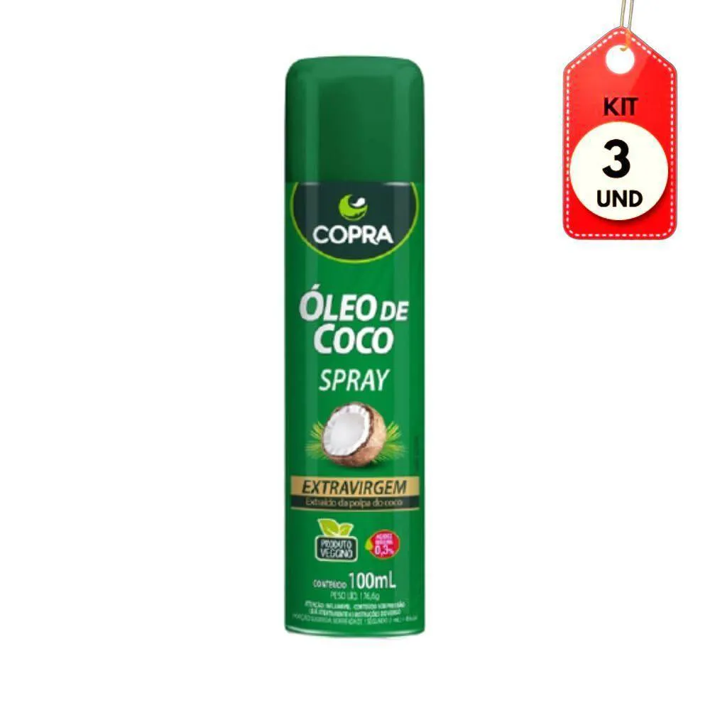 KIT C-03 COPRA óLEO DE COCO EXTRA VIRGEM SPRAY 100ML