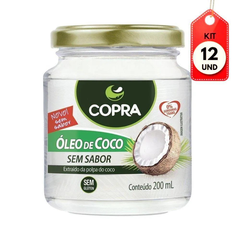 KIT C-12 COPRA óLEO DE COCO SEM SABOR 200ML