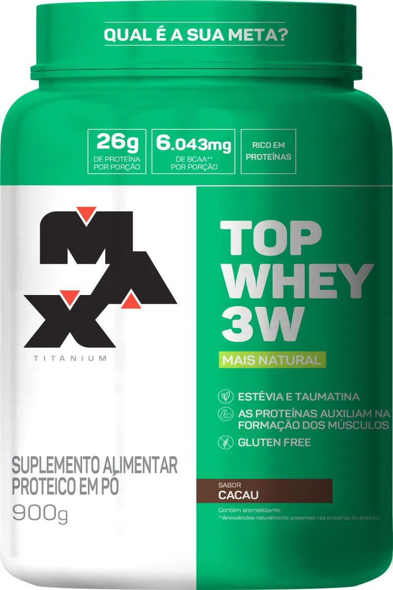TOP WHEY 3W + NATURAL POTE 900G CACAU