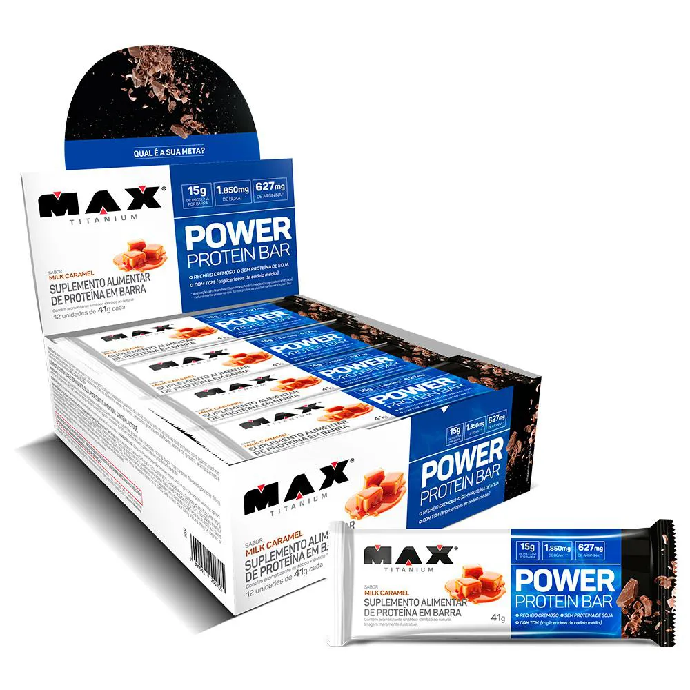POWER PROTEIN BAR 12UN DE 41G - MILK CARAMEL