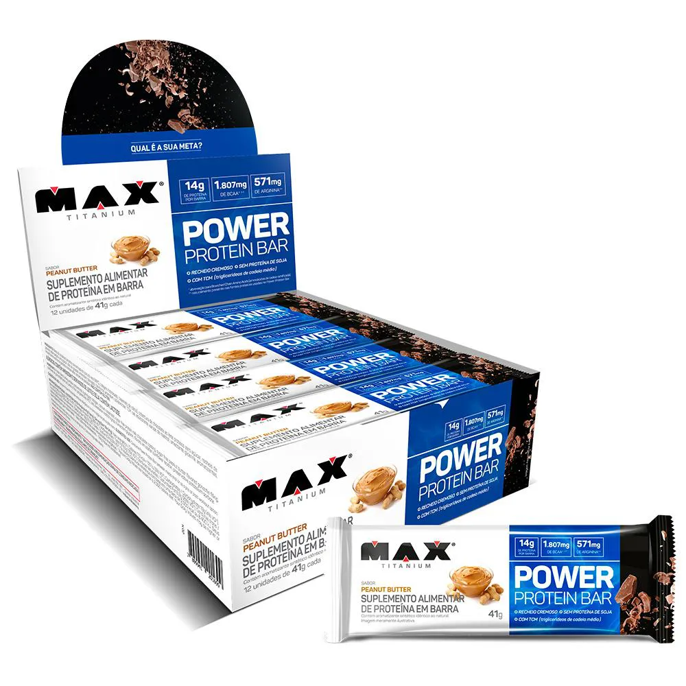 POWER PROTEIN BAR 12UN DE 41G - PEANUT BUTTER