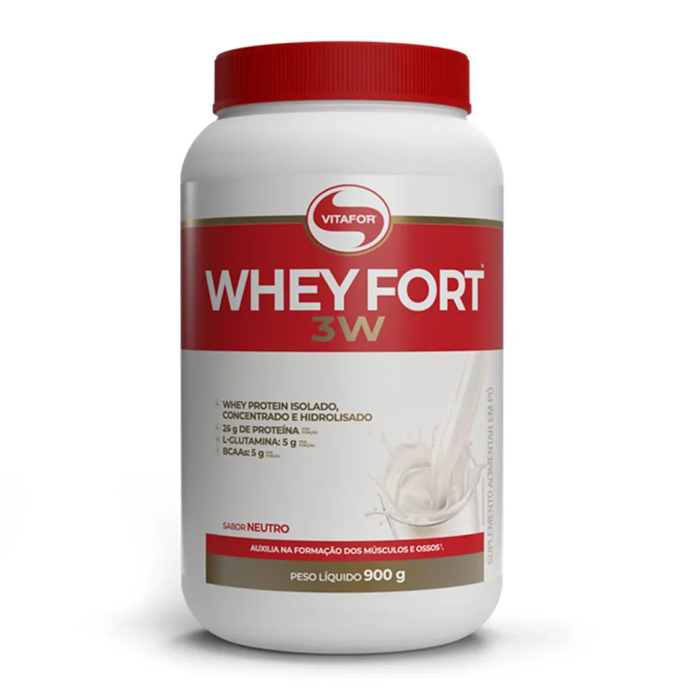 WHEY FORT 3W POTE 900G NEUTRO