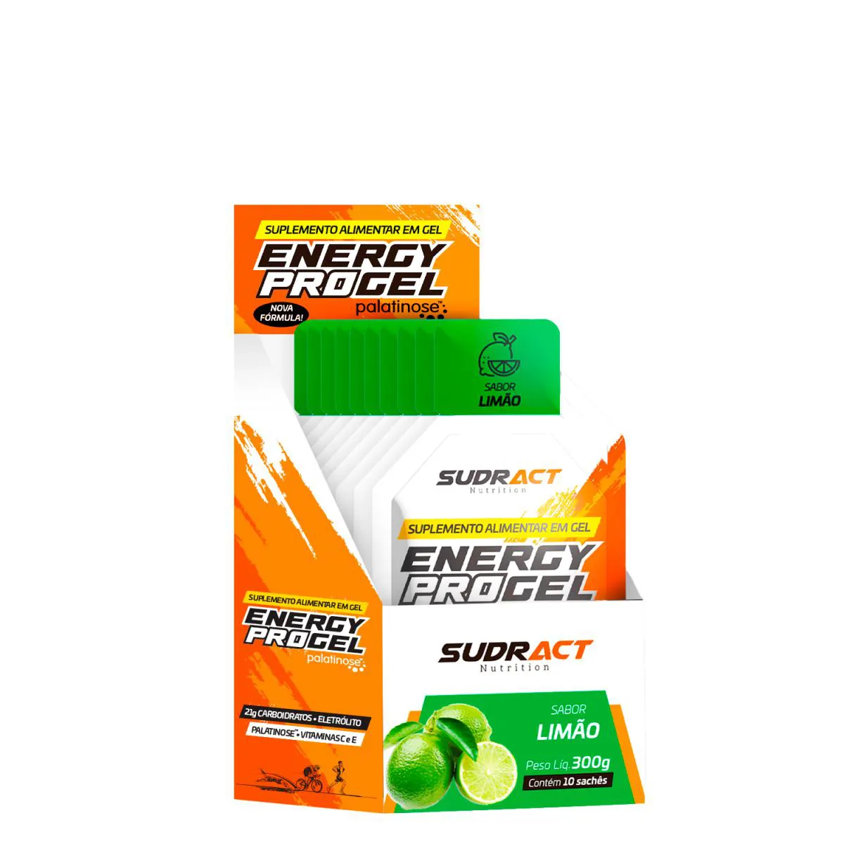 ENERGY PRO GEL DISPLAY 10 SACHÊS 300G - LIMÃO