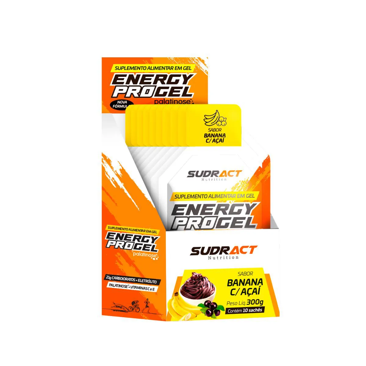 ENERGY PRO GEL DISPLAY 10 SACHÊS 300G - BANANA COM AÇAÍ