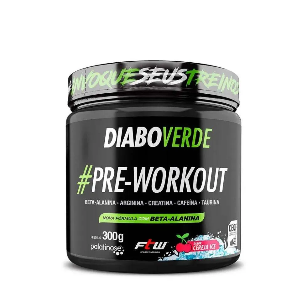 DIABO VERDE PRE-WORKOUT (300G) - SABOR: CEREJA ICE
