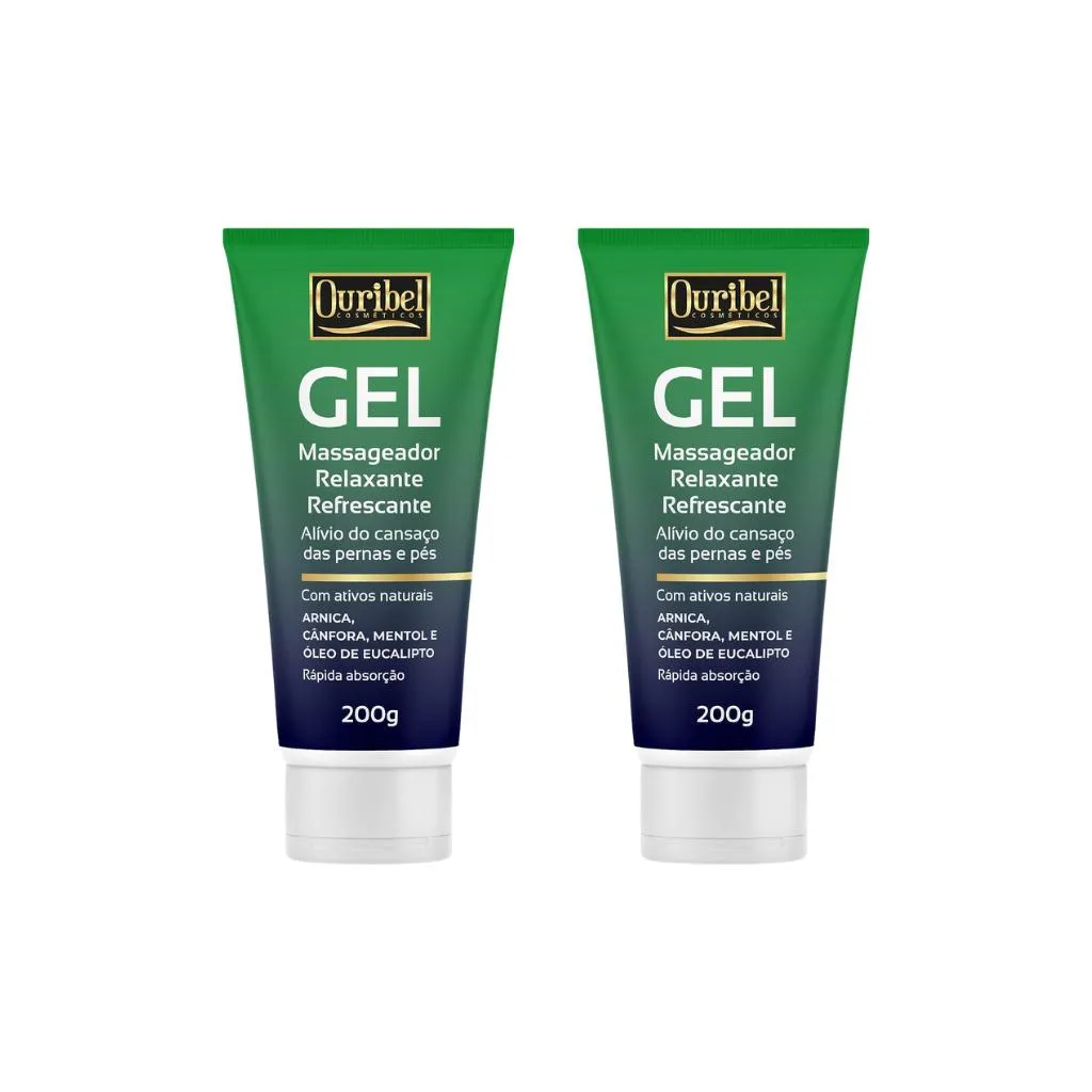 GEL MASSAGEADOR RELAXANTE OURIBEL 200G - KIT C/ 2UN