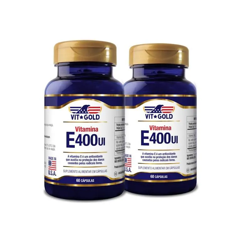 Kit 2x Vitamina E 400 UI Vitgold 60 Cápsulas