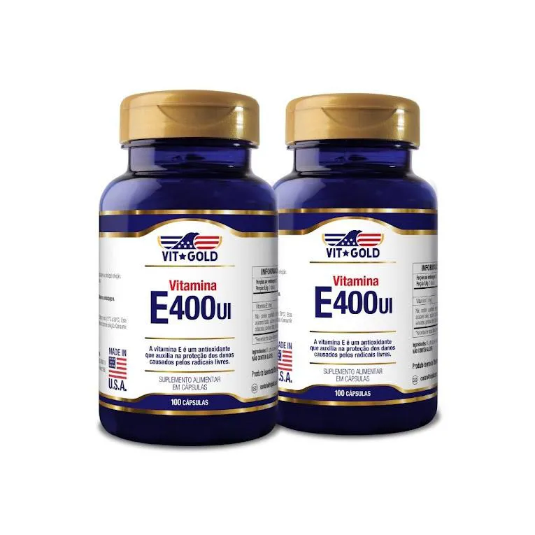 Kit 2x Vitamina E 400 UI Vitgold 100 Cápsulas