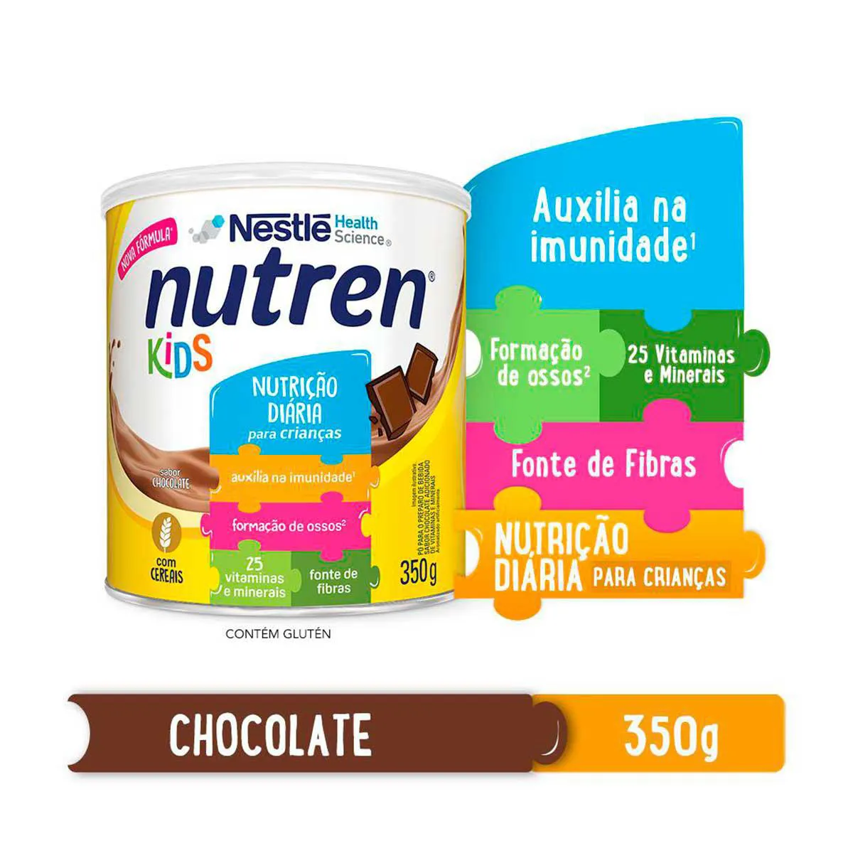 Suplemento Infantil Nutren Kids Nestlé Chocolate a partir de 3 anos 350g