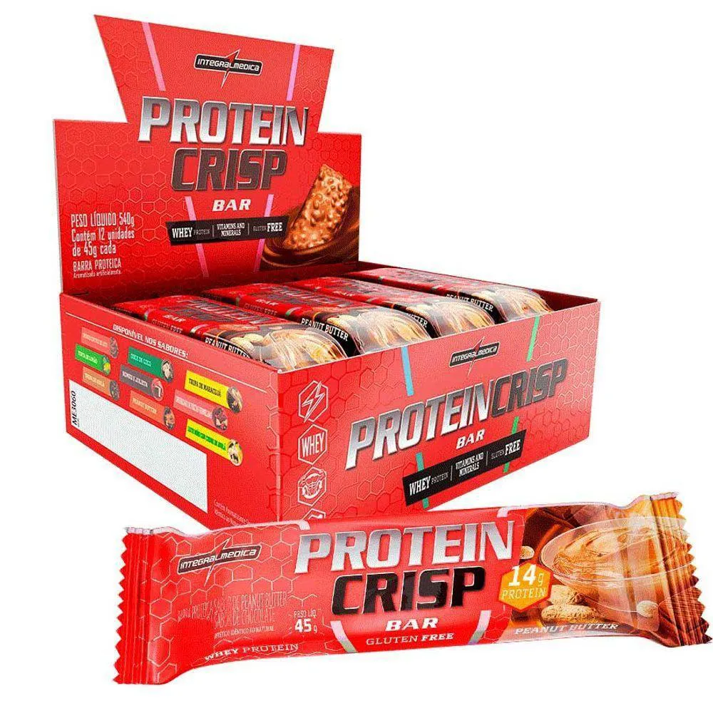 BARRA PROTEIN CRISP BAR CAIXA PEANUT BUTTER INTEGRALMEDICA