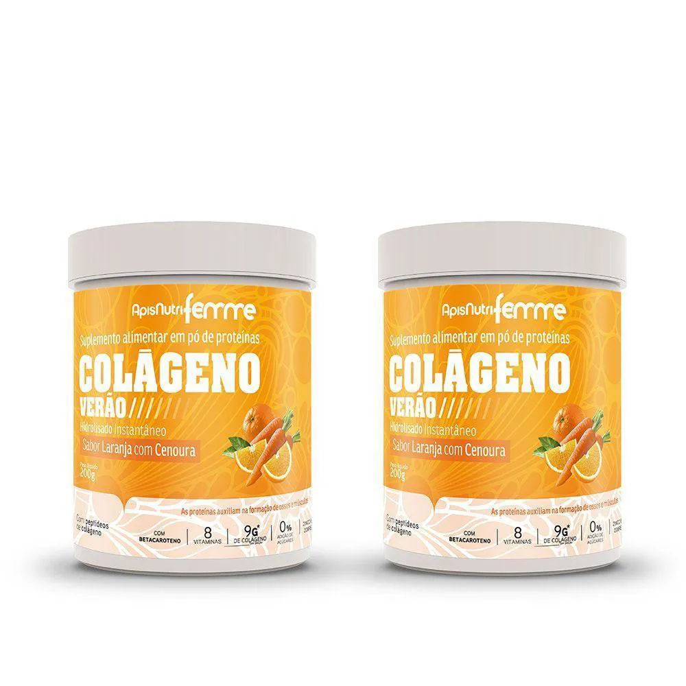 KIT 2-COLáGENO HIDROLISADO LARANJA C/CENOURA 200G APISNUTRI