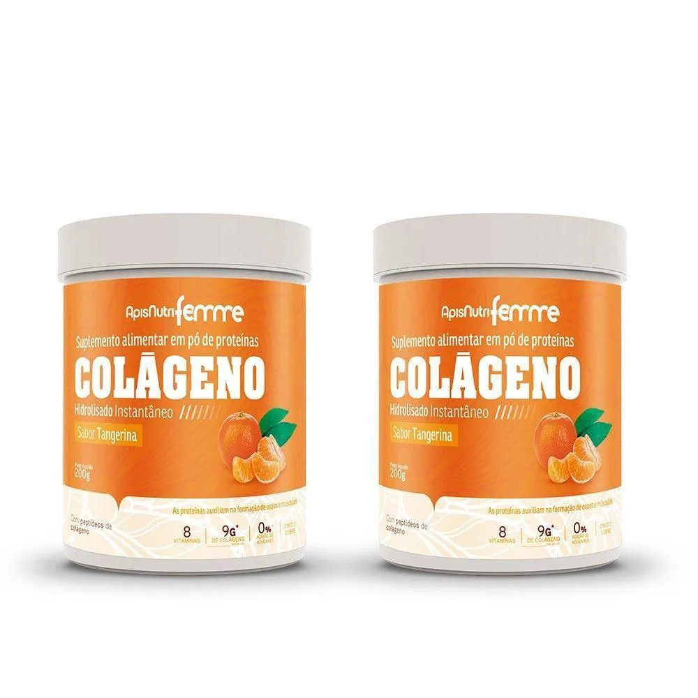 KIT 02-COLáGENO HIDROLISADO -TANGERINA 200G INSTANTãNEO