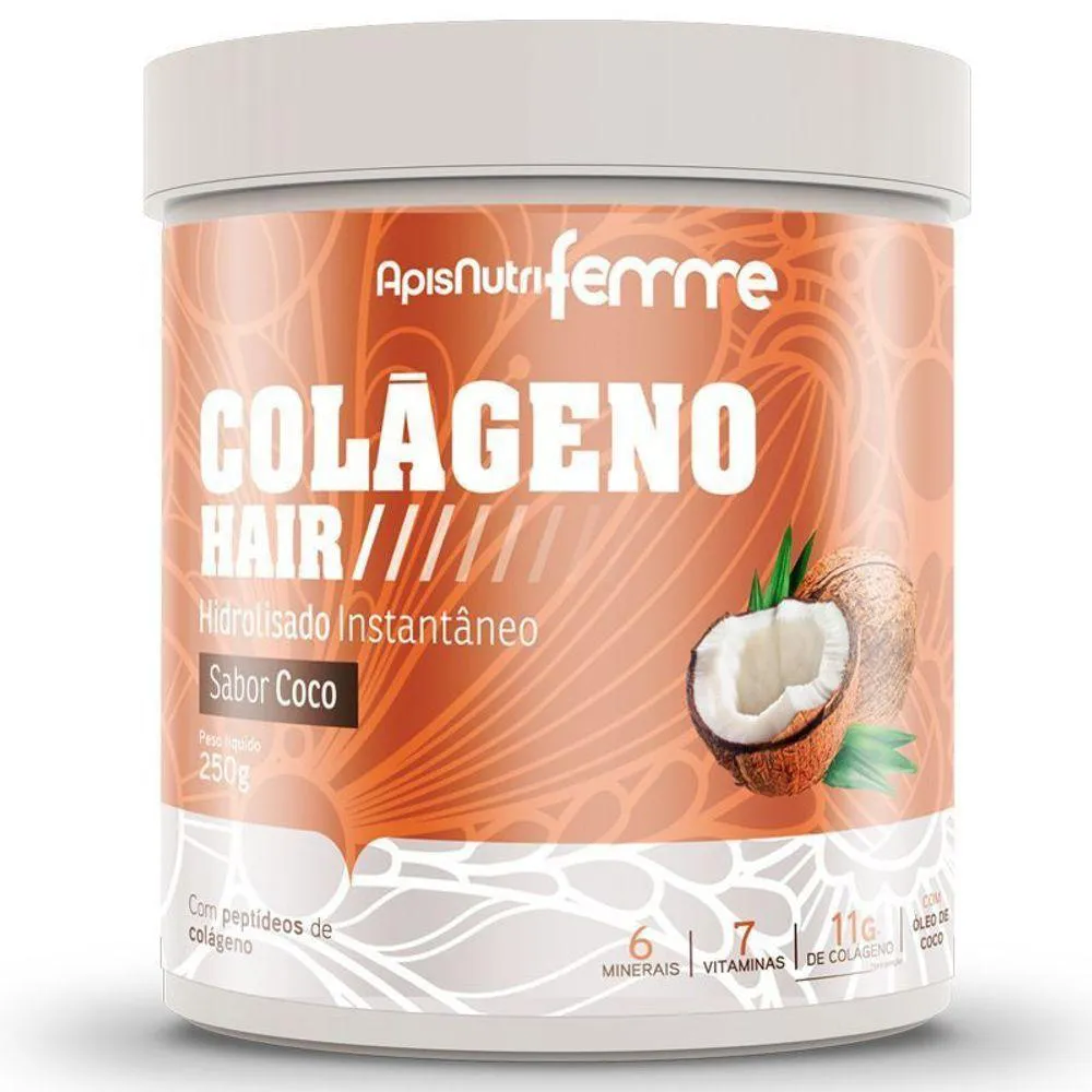 COLáGENO HIDROLISADO HAIR-COCO 250G INSTANTãNEO DNA VERDE