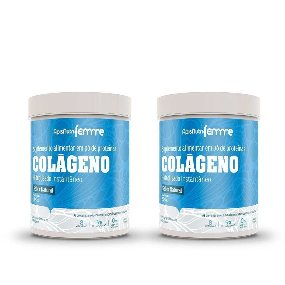 KIT 2-COLáGENO HIDROLISADO -NATURAL 200G INSTANTâNEO