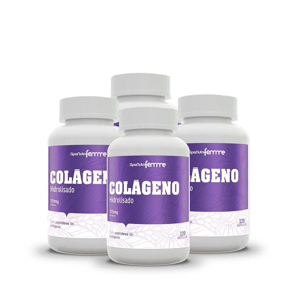 COLáGENO HIDROLISADO SUPLEMENTO KIT 4 UNIDADES 120 CáPSULAS - DNA VERDE