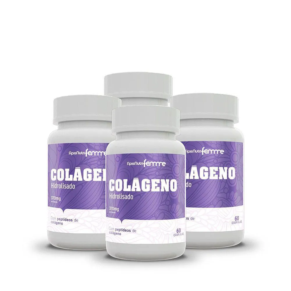 COLáGENO HIDROLISADO SUPLEMENTO KIT 4 UNIDADES 60 CáPSULAS - DNA VERDE