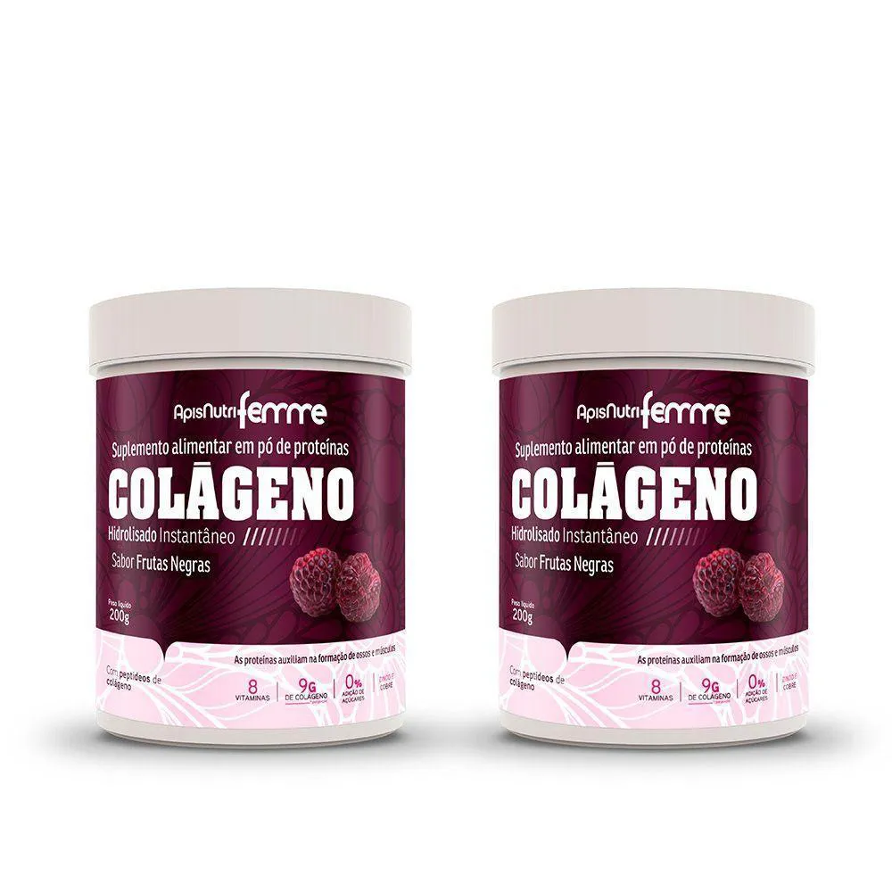 KIT 2-COLáGENO HIDROLISADO -FRUTAS NEGRAS 200G INSTANTâNEO