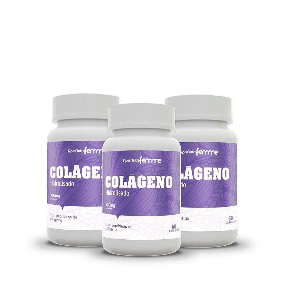COLáGENO HIDROLISADO SUPLEMENTO KIT 3 UNIDADES 60 CáPSULAS - DNA VERDE