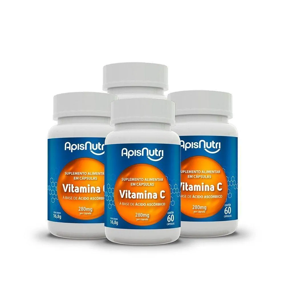 KIT 4 - SUPLEMENTO DE VITAMINA C - 60 CAPSULAS - DNA VERDE