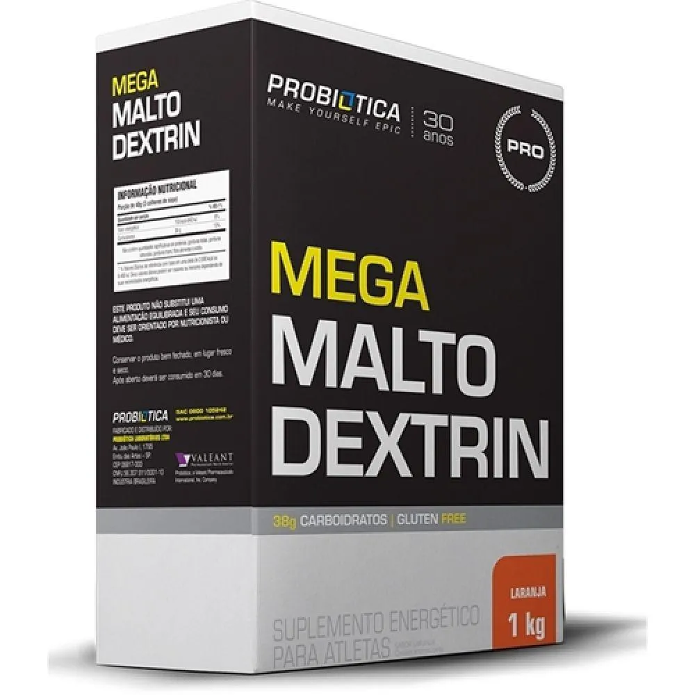 MEGA MALTO DEXTRIN 1KG PROBIóTICA SABOR LARANJA