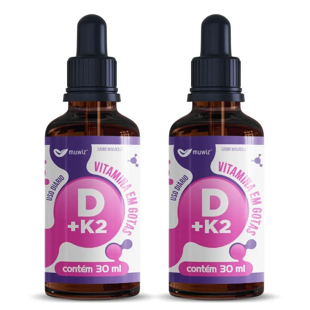 KIT 2X VITAMINA D3 + K2 EM GOTAS 30ML MUWIZ