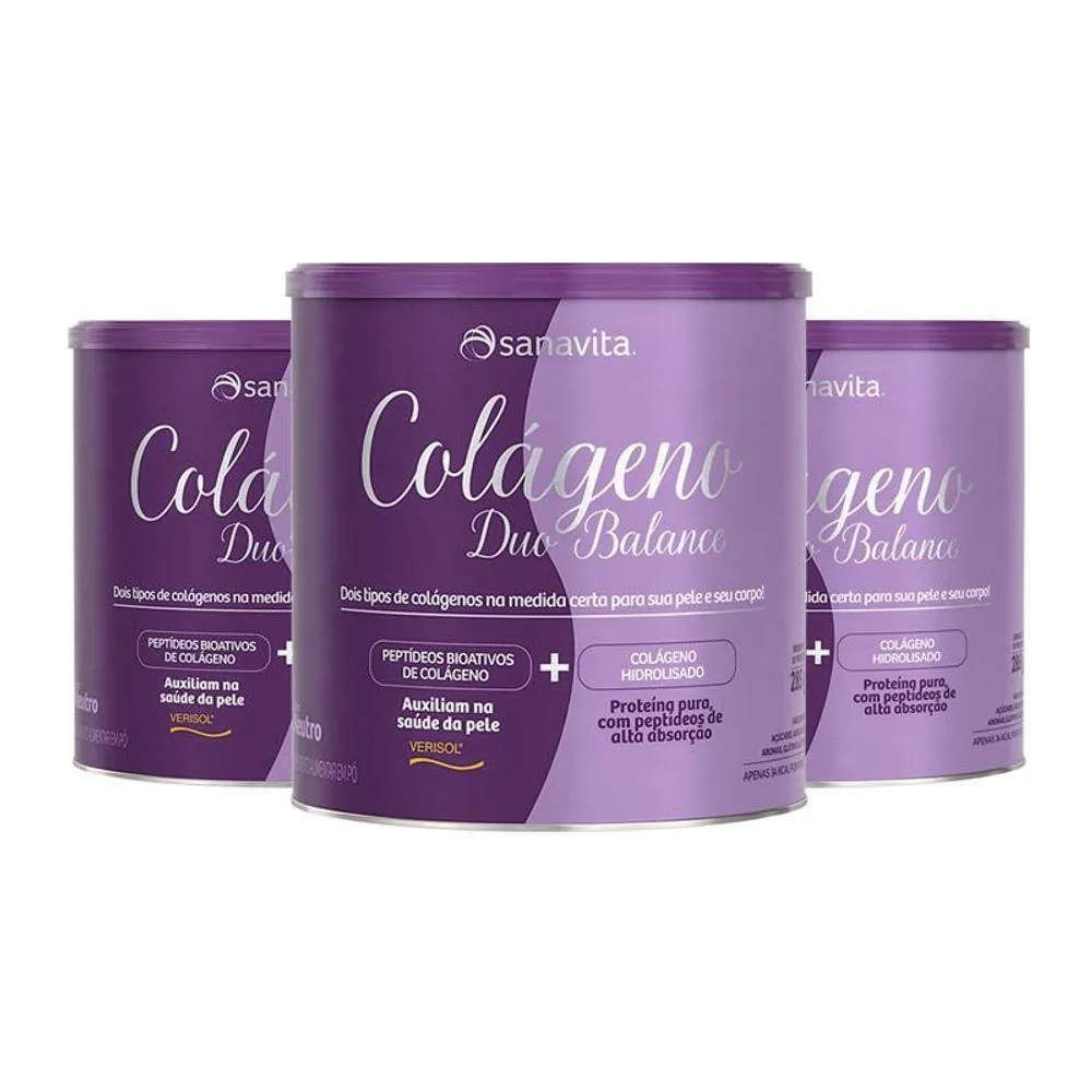 KIT 3 COLáGENO DUO BALANCE SANAVITA NEUTRO 285G
