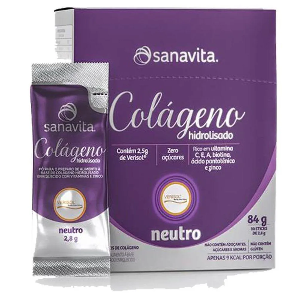 COLáGENO HIDROLISADO VERISOL EM 30 SACHêS SANAVITA