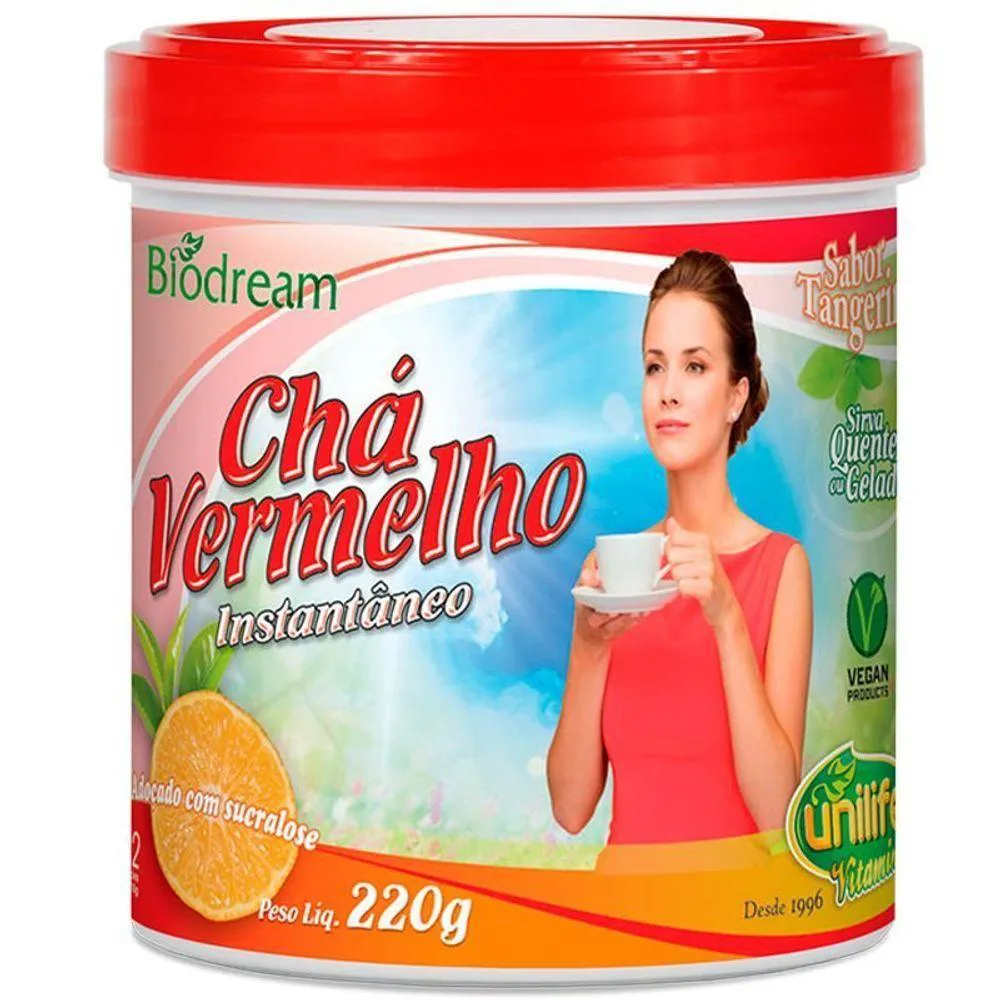 CHá VERMELHO SóLUVEL 220G SABOR TANGERINA UNILIFE